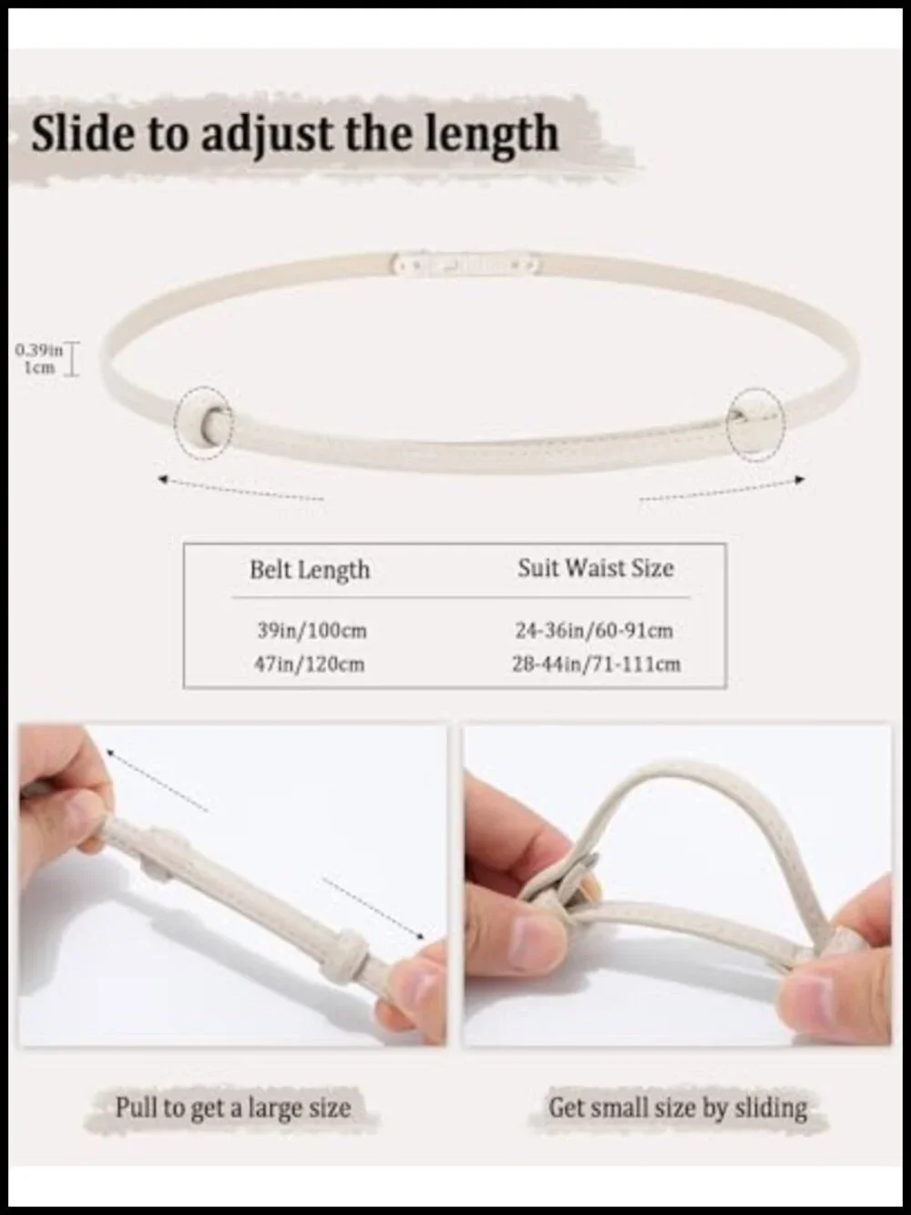 2 Pack Women Skinny PU Leather Belt, Thin Waist Belt with Gold Buckle,